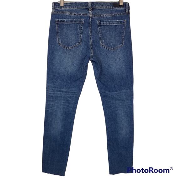 BLANK NYC Skinny Crop Jeans 28 Glitter Side Stripe Raw Hem Disco Party Fun - Picture 2 of 11